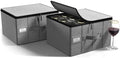 Sorbus Wine Glass Storage, Stemware Case with Dividers (2 Pack, Gray) by Sorbus