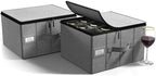 Sorbus Wine Glass Storage, Stemware Case with Dividers (2 Pack, Gray) by Sorbus
