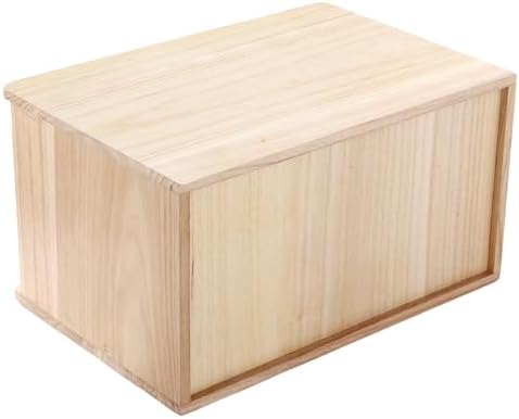 Lockable Desk Organizer Wooden Desktop Drawers Office Flat Files Storage Box Locking Countertop Storage Cabinet (Wood Color + White, 2-Tier) - Image 5