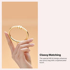 Purse Hook Hanger for Table (Modern) - Premium Bag Holder w/Ergonomic Bracelet Oval Design (Silver & Gold) - Image 7