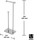 Umbra Cappa Toilet Paper Stand, Freestanding Metal with Reserve, Nickel - Image 3