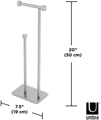 Umbra Cappa Toilet Paper Stand, Freestanding Metal with Reserve, Nickel - Image 3