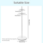 66.1 Inch Tie Rack Belt Display Shelf, Floor Standing Belt Hanger 2 Tier Retail Scarf Stand Jewelry Necklaces Organizer Shawls Purse Shelf for Clothing Store Home (White) - Image 2