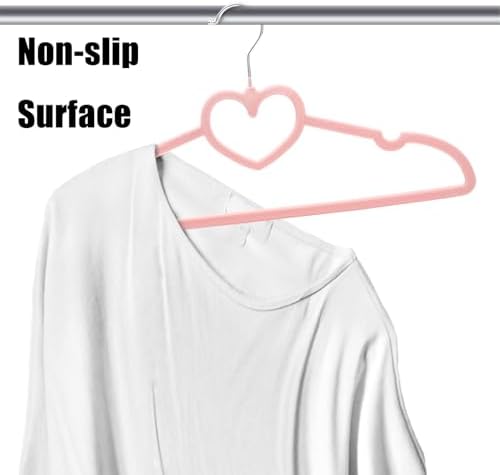 Coloch 50 Pack Pink Velvet Hangers, Non-Slip Clothes Hangers with 360 Degree Rotating Hook Thin Felt Adult Hanger for Coat, Dress, Shirt, Jacket - Image 3