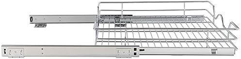 OCG Pull Out Cabinet Organizer (20.75" W x 17" D), Pull Out Shelves 1 Tier, Cabinet Slide Out Shelves for Base Cabinet Organization in Kitchen Bathroom Pantry, Bottom Mount, Chrome Finish - Image 7