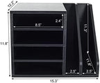PAG-Mass Wood Desktop File Holder Organizer Mail Sorter for File Folders, Mails, Envelopes, Mailing Supplies or Magazines, Black - Image 4