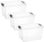 Superio 14.7 Quart Clear Plastic Storage Boxes with Lids, Stackable Organizer Containers, BPA-Free Storage Bins for Home, Office, School & Dorm, 3 Pack by Superio