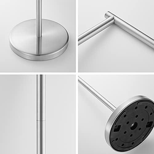 Toilet Paper Holder Stand SUS304 Stainless Steel Freestanding Toilet Wipes Dispenser Modern Bathroom Storage Floor Free Standing Toilet Tissue Roll Holder, Brushed Nickel Finish - Image 5