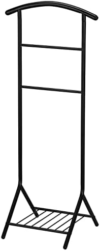 Kings Brand Metal Suit Valet Stand with Shoe Shelf & Hanger, Black - Image 3
