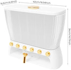 Dry Food Dispenser, Wall mounted 6 Grid Beans Dispenser, 25 pounds(10Kg) Rice dispenser Kitchen Storage with Measuring Cup, Press-Type Funnel, Transparent Design for Grains/Cereals - Image 2
