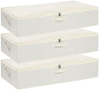 Underbed Storage Organizers,Beige,3 Pack,31.5x15.7x5.9 Inch by YheenLf