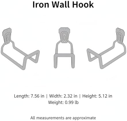 Heavy Duty Iron Wall Hook for Cast Iron Skillets, 7.6-Inch Utility Hanger for Garage and Kitchen Storage - Image 7