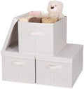 WUIKE Fabric Storage Bins with Lids, Beige, Extra Large, 3-Pack by WUIKE