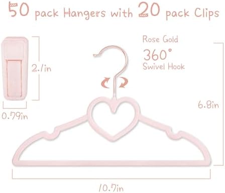 Velvet Baby Hangers, Kids Hangers with Clips for Toddler & Infant Clothes - Image 3