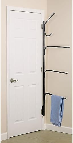Household Essentials Hinge-It Clutterbuster Steel Valet Family Towel Bar, Black - Image 2