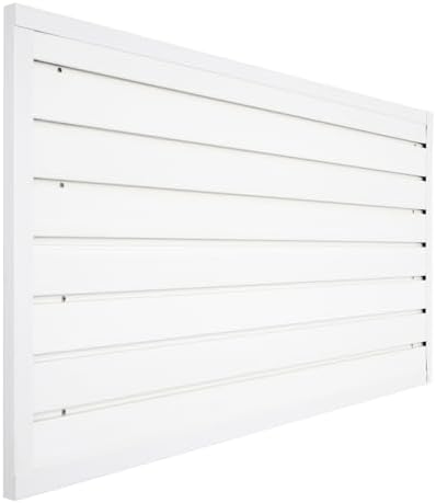 FRAYSCENT Slat Wall Paneling Garage Wall Organizer, Slatwall Panels Garage Tool Organizer Wall Mount Garage Slat Wall Storage Systems, Slat Board PVC Wall Panels Garage Storage (White, 4ftx2ft) by FRAYSCENT