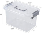 6 Quart Small Clear Plastic Storage Latch Box with Handle, 6 Packs - Image 2