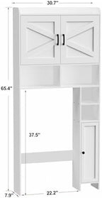 Homhedy Wooden Over The Toilet Storage Cabinet with Barn Door - Image 2