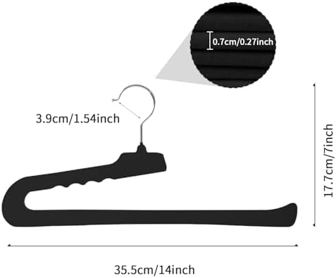 ManGotree Non Slip Velvet Pants Hangers Felt Jean Hangers 20 Pack Black - Image 2