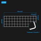 PATIKIL 24x8 Inch Wall Grid Panel, 4 Pcs Metal Wire Photo Wall Decorative Grid for Photo Display Hanging Picture Memo Home Decorations, White - Image 2