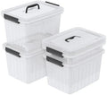 18 Quart Storage Boxes, 4-Pack Clear Plastic Storage Bins with Lids by Ziglous