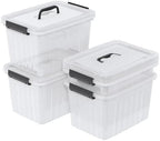 18 Quart Storage Boxes, 4-Pack Clear Plastic Storage Bins with Lids by Ziglous