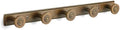 Coat Rack Wall Mounted, Antique Brass Zinc Alloy with 5 Hooks by Deuschwer