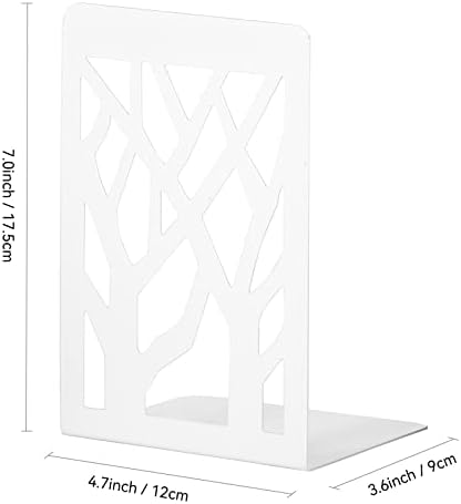 Book Ends, Bookends, Bookends for Shelves, Bookend, Book Ends for Heavy Books, White Metal Book Shelf Holder Home Decorative, Book Stoppers for Shelves, Bookend Supports 5 Pair - Image 4