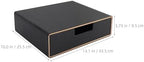 Uonlytech Black PU Leather Desk Drawer Document Organizer for Office Use - Image 2