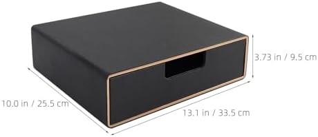 Uonlytech Black PU Leather Desk Drawer Document Organizer for Office Use - Image 2
