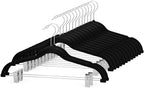 Cozymood Velvet Skirt Hangers 24 Packs Velvet Hangers with Clips - Black by CozyMood