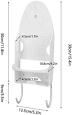 Electric Iron Holder,Heat ant 2 in 1 Wall Mounted Iron Board Rack,Iron and Ironing Board Storage Organizer Shelf,for Household Bathroom Laundry Room (White) - Image 2