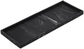 uxcell Bathroom Vanity Tray, 15.7" x 6" Silicone Soap Dispenser Trays, Shatterproof Kitchen Sink Organizer for Soaps Keys Candle Trinket, Marble Black by uxcell