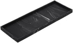 uxcell Bathroom Vanity Tray, 15.7" x 6" Silicone Soap Dispenser Trays, Shatterproof Kitchen Sink Organizer for Soaps Keys Candle Trinket, Marble Black by uxcell