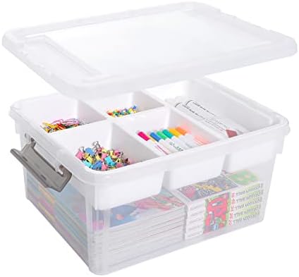 Citylife 17QT Clear Craft Organizers and Storage Box with Removable Tray by CITYLIFEHomeOrganization