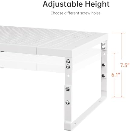 Cabinet Shelf,Expandable Adjustable Stackable Kitchen Organizer,for cabinets, Kitchens, countertops, bathrooms Shelf Organizer(1Pack/White,Large) - Image 4