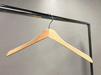 NAHANCO 17” Flat Wooden Shirt Hanger, No Notches, Natural Gloss, 25 Pack - Image 5