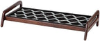 Anji Mountain Heavy Duty Waterproof Wooden Shoe Storage Mat Organizer/Boot Storage Tray Multi Use for Entryway with Coir, Black and Ivory Diamond Insert, 1 Tier, Fits 3 Pair (36.5" Wide) by AnjiMountain
