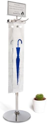 Umbrella Bag Wrapper Station with Sign Frame - Wrap Umbrellas for Rain - Be Safe, Wrap it up! - 200 Long Bags Included by Brella+Fella