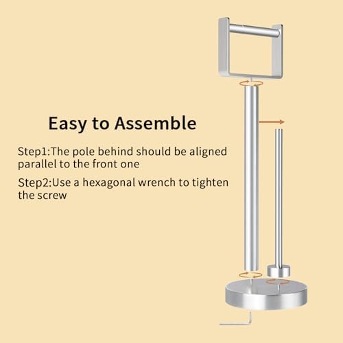 YUMORE Toilet Paper Holder Stand with Storage Weighted Base, Brushed Nickel - Image 5
