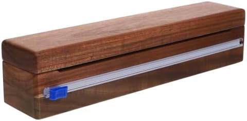 Wooden Cling Wraps Holder with Slide Cutter Storage Box by YARDWE