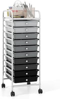COSTWAY 10-Drawer Rolling Storage Cart, Utility Mobile Trolley by COSTWAY