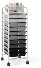 COSTWAY 10-Drawer Rolling Storage Cart, Utility Mobile Trolley by COSTWAY