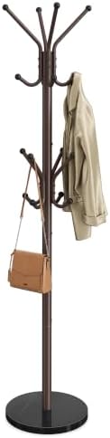 SONGMICS Freestanding Coat Rack, 16 Hooks, Steel Coat Tree with Marble Base by SONGMICSbySONGMICSHOME