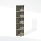 Furinno Reed Corner Shelf, 5-Tier Corner Bookshelf, Book Shelf, Corner Shelves, Storage Rack, for Organization and Storage, Home Office, Living Room, French Oak by Furinno-FitsYourSpaceFitsYourBudget