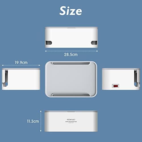 Power Strips with Cable Management Box, Surge Protector, White - Image 4