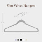 Velvet Hangers 200 Pack, 17.5" Non-Slip Clothes Hangers, Gray - Image 2