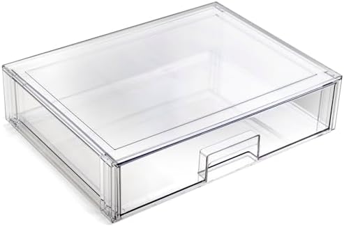 BINO | Stackable Storage Drawers, Shallow X-Large - Clear | THE CRATE COLLECTION | Storage Bins With Drawers Bathroom Organizers and Storage Organization and Storage Under Sink Organizer Vanity Home by BINO