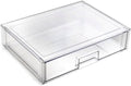 BINO | Stackable Storage Drawers, Shallow X-Large - Clear | THE CRATE COLLECTION | Storage Bins With Drawers Bathroom Organizers and Storage Organization and Storage Under Sink Organizer Vanity Home by BINO
