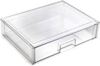 BINO | Stackable Storage Drawers, Shallow X-Large - Clear | THE CRATE COLLECTION | Storage Bins With Drawers Bathroom Organizers and Storage Organization and Storage Under Sink Organizer Vanity Home by BINO